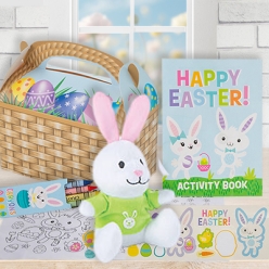 Easter Basket Gift Pack w/Plush Bunny in T-Shirt